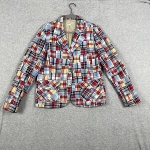 Pendleton Madras Patchwork Plaid Blazer Womens M Academia Preppy‎ Heritage Y2K